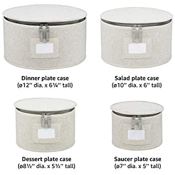 Protects Dishes Cups and Wine Glasses for Dinnerware Storage and Transport Felt Plate Dividers Included Grey - Stemware Storage Included Hard Shell and Stackable China Storage Set